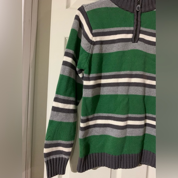Kids Children’s Place Green Striped Sweater - Picture 3 of 6